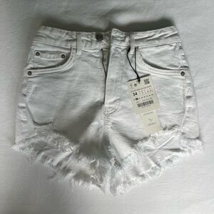 Zara white denim shorts